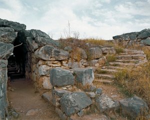 Mycenaean Art: Covered Passage of the Mycenaean Citadel, Tiryns by Mycenaean