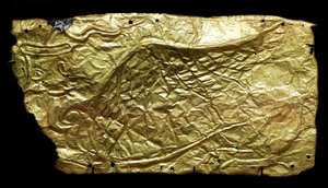 Sheet Gold Cover for Glass Vase-Shaped Plaque