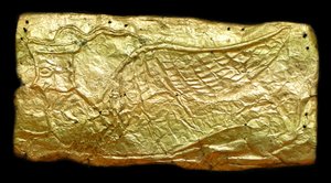 Sheet Gold Cover for Glass Vase-Shaped Plaque