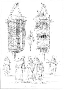 A Sioux Cradle and Modes of Carrying Their Children, 1841