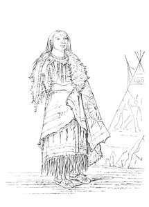 Portrait of Woman Who Strikes Many, Native American Woman