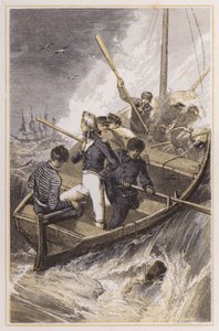 Nelson put on board his ship during a storm by Myles Birket (after) Foster