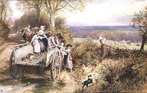A Peep at the Hounds by Myles Birket Foster