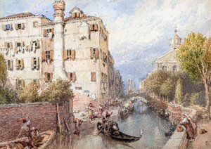 A Side Canal in Venice by Myles Birket Foster