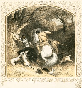 Hunting a Wild Boar by Myles Birket Foster