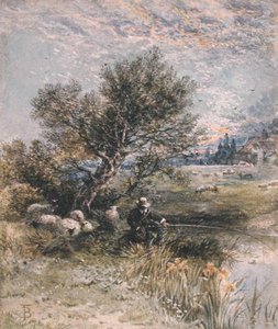 The Angler by Myles Birket Foster