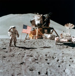 Astronaut James Irwin Gives a Salute on the Moon, 1971