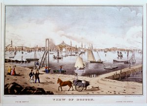 View of Boston with Boston Harbour by N. and Ives J.M. (1824-95) Currier