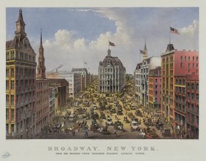 Broadway, New York from the Western Union Telegraph Building Looking North by Currier and Ives