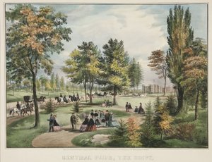 Central Park - The Drive by Currier and Ives
