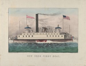 New York Ferry Boat, c.1860-65 by Currier and Ives
