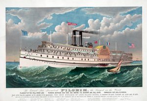 The Grand New Steamboat Pilgrim by Currier and Ives