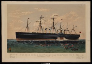 The Iron Steam Ship Great Eastern... Constructed under the direction of I K Brunel... by N. and Ives J.M. (1824 95) Currier
