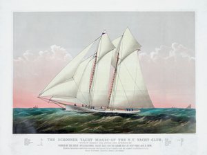 The Schooner Magic of the New York Yacht Club by Currier & Ives