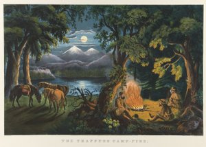 The Trappers’ Camp-Fire by Currier and Ives