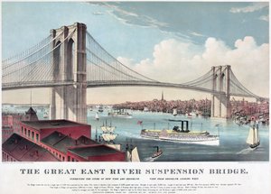 The great East River suspension bridge, c.1883 by Currier and Ives
