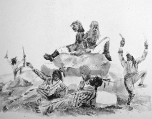 A Howling Swell - On the War Path (original drawing by Thomas Worth, from which the original print was made) by N. and Ives, J.M. Currier