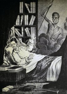 Currier & Ives Illustration 19th Century. The Bad Man at the Hour of Death by N. and Ives, J.M. Currier