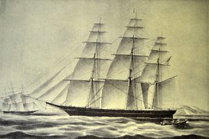 Currier & Ives Illustration 19th Century. The Clipper Ship Hurricane by N. and Ives, J.M. Currier