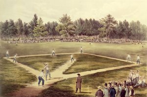 The American National Game of Baseball - Grand Match at Elysian Fields, Hoboken, NJ by N. and Ives, J.M. Currier