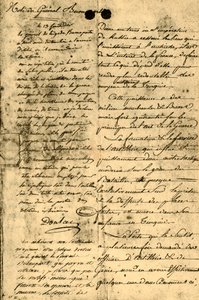 Note from General Bonaparte, 13 September 1795