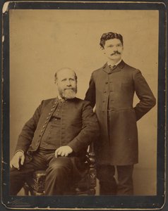 Unidentified Bearded Man Seated with Unidentified Man with Moustache Standing by Napoleon Sarony