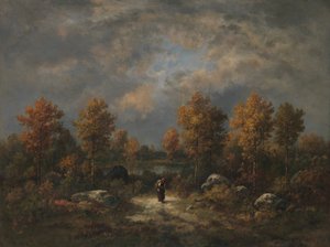 Autumn: The Woodland Pond by Narcisse Virgile Diaz de la Peña