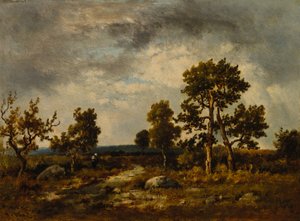 Path Near the Pond of Vipers, Fontainebleau Forest (detail) by Narcisse Virgile Diaz de la Peña