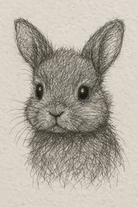Cute Little Bunny Drawing by Natalie Bruns