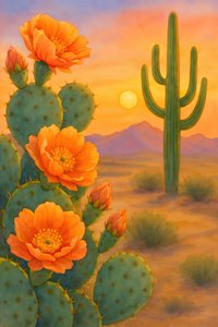 Desert Sunset Cactus Bloom