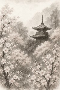 Japanese Pagoda Cherry Blossoms