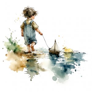 Little Boy Duck Play