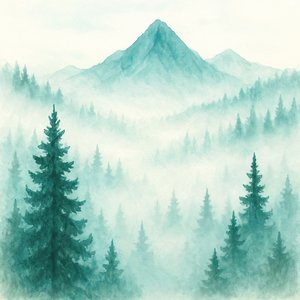 Misty Forest Mountains