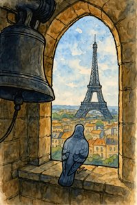Paris Pigeon Bell Tower by Natalie Bruns