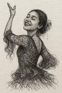 Smiling Flamenco Dancer by Natalie Bruns