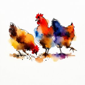 Vibrant Farm Chickens