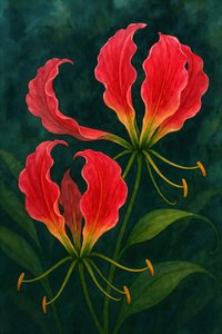 Vibrant Tropical Lilies