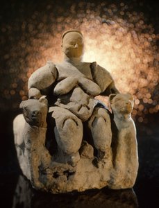 Mother Goddess deity on a throne, excavated at Catal Huyuk in central Anatolia