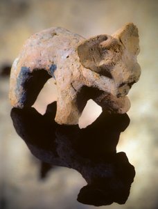 Neolithic clay sculpture of an elephant-like mammal from Catal Huyuk