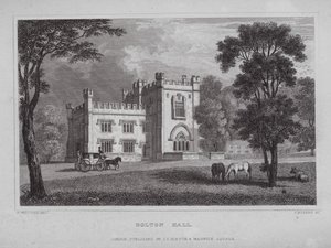 Bolton Hall by Nathaniel (after) Whittock