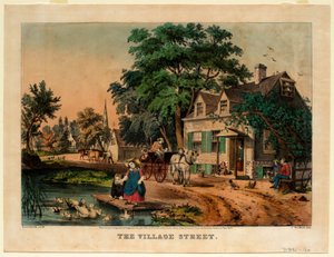 The Village Street by Nathaniel Currier