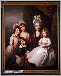 Lady Cooper surrounded by her children