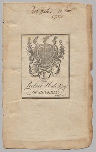Bookplate: Coat of Arms with Robert Hale, Esq. inscribed