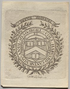 Bookplate: Seal of Harvard College by Nathaniel Hurd