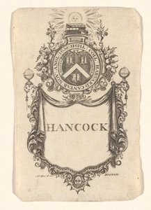 Bookplate of Harvard College (Hancock) by Nathaniel Hurd