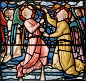 Three Censing Angels (detail from Christ In Majesty) by Nathaniel Westlake