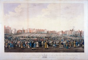 Smithfield Market, West Smithfield, City of London by Nathaniel Whittock