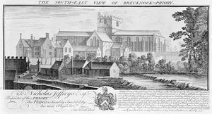 The South-East View of Brecknock Priory, 1741