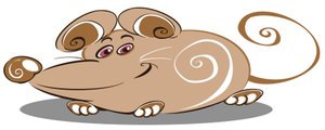 Curly Brown Mouse - cartoon by Neale Osborne