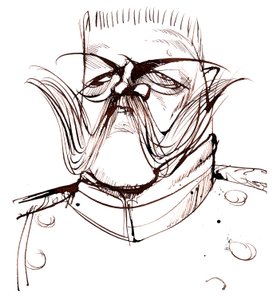 Paul von Hindenburg, Polish-born, German general and president (1847-1934); caricature by Neale Osborne